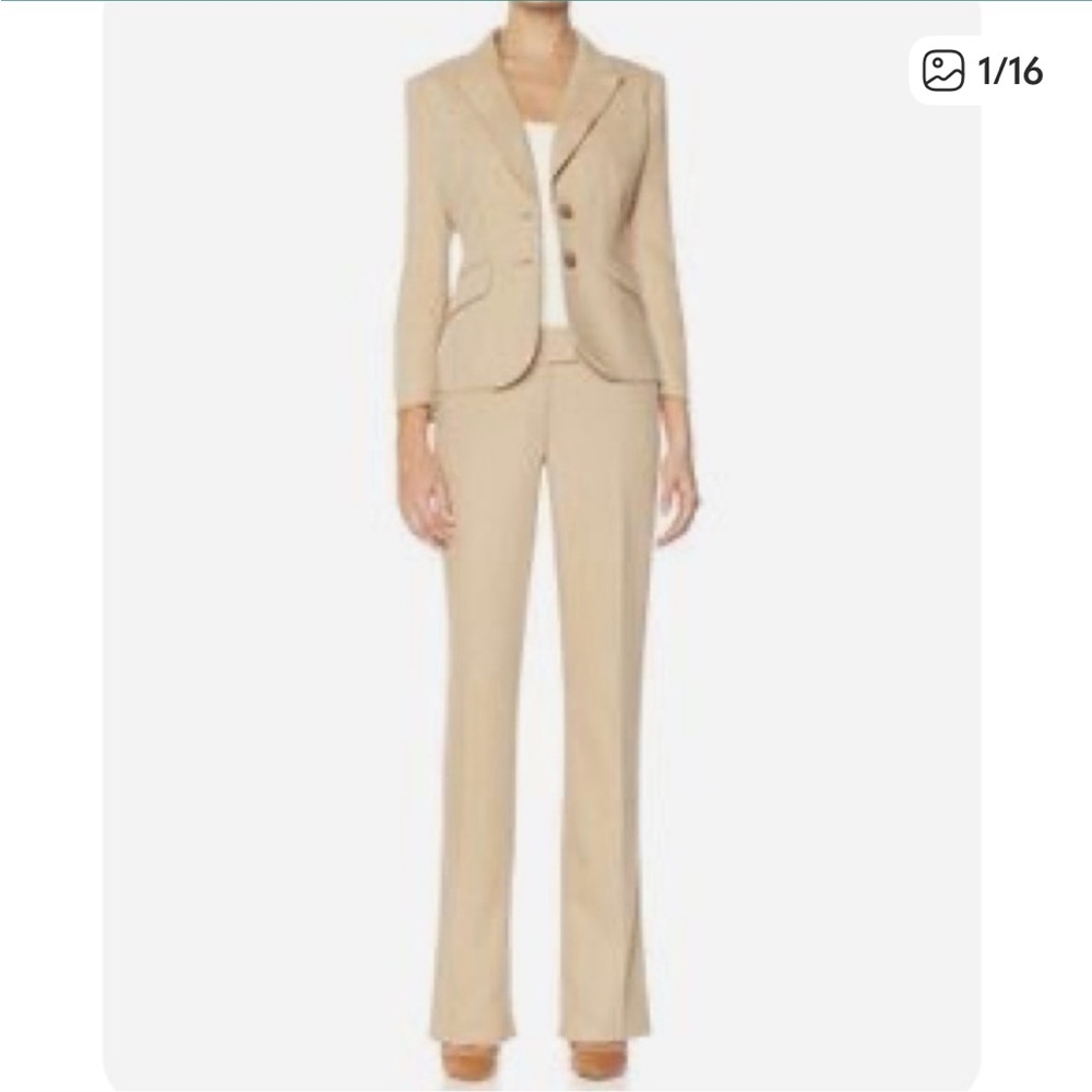 THE LIMITED CAMEL TWEED SUIT WITH PANTS & SKIRT